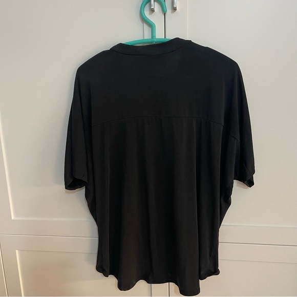 Slate Grey JOLIE V neck draped sueded blouse - Picture 4 of 7